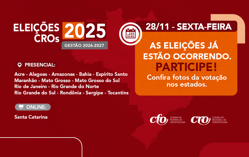 Eleições 2025 ocorrem hoje na modalidade presencial em 14 estados. SC também tem votação online nessa sexta-feira