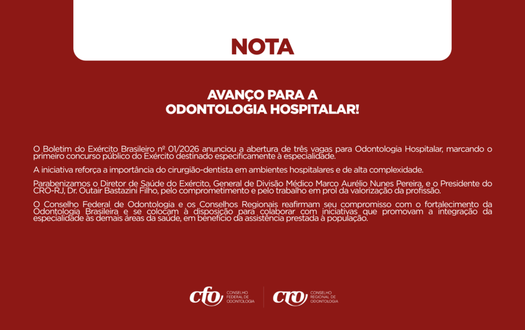 Exército Brasileiro abre primeiro concurso para Odontologia Hospitalar